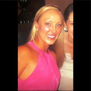 BCBG Barbie Pink Silk open-back w/ hidden pockets!